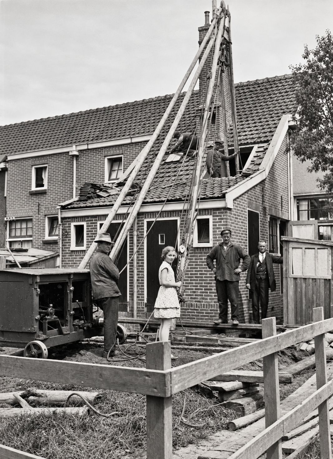 Cor Houwertjes aan het heien